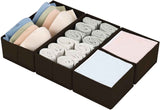 DIMJ Drawer Organizers Clothes, Set of 4 Dresser Organizer Bins, Fabric Closet Organizers and Storage, Shallow Drawer Dividers for Nursery, Clothing, Baby Clothes, Socks, Underwears, Tie (Beige)
