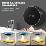 touchless automatic soap dispenser wall mount rechargeable foam black