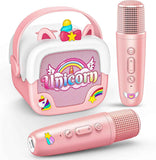 Mini Karaoke Machine for Kids Girls: Unicorn Portable Bluetooth Speakers with 2 Wireless Mic Toys for Girls Age 4-6 7 8 9 Years Old Girl Easter Birthday Gifts for 5 6 7 8 9 10 11 Years Teens Purple