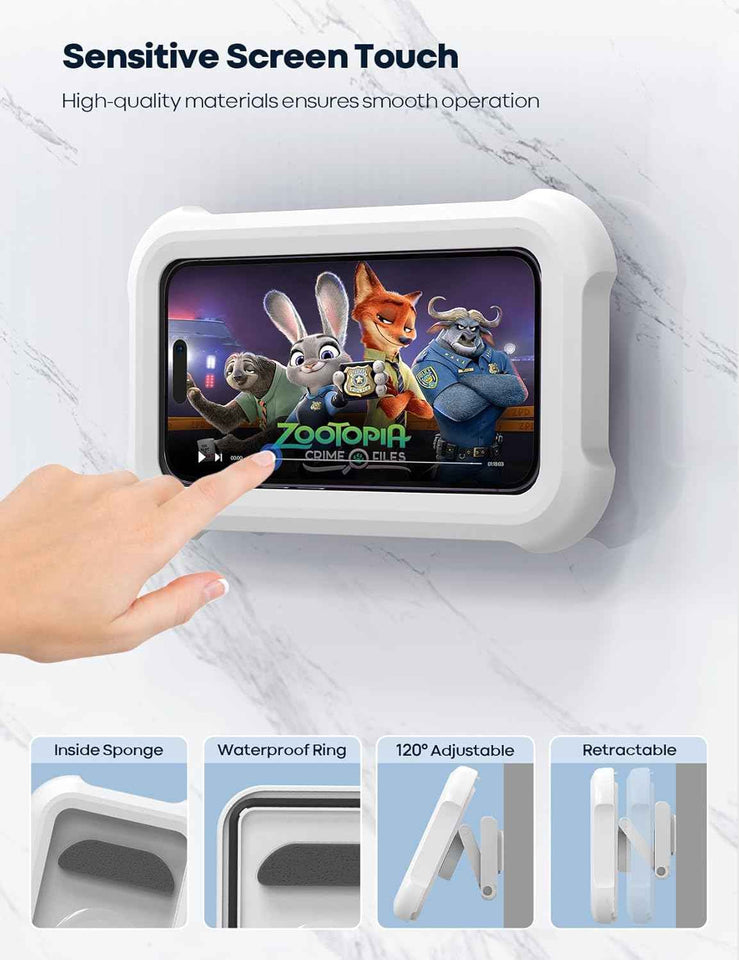 lamicall waterproof bathroom shower phone holder for 4-7 inch iphones with 480° rotatable retractable adjustable mount