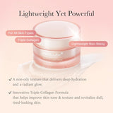 medicube triple collagen cream, 1.69 oz, hydrating & firming moisturizer with hyaluronic acid, premium elastin, shea butter, korean skincare