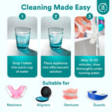 Weiss Naturals Retainer Cleaner Tablets, Invisalign Cleaner, Remove Stains, Odors & Plaque, PERSULFATE FREE Night Guard & Denture Cleaner 1-Month Supply, 30 Mint Scented Tablets