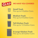 Glad 4 Gallon Small Trash Bags Febreze Fresh Clean Scent Quick-Tie Closures 26 Count