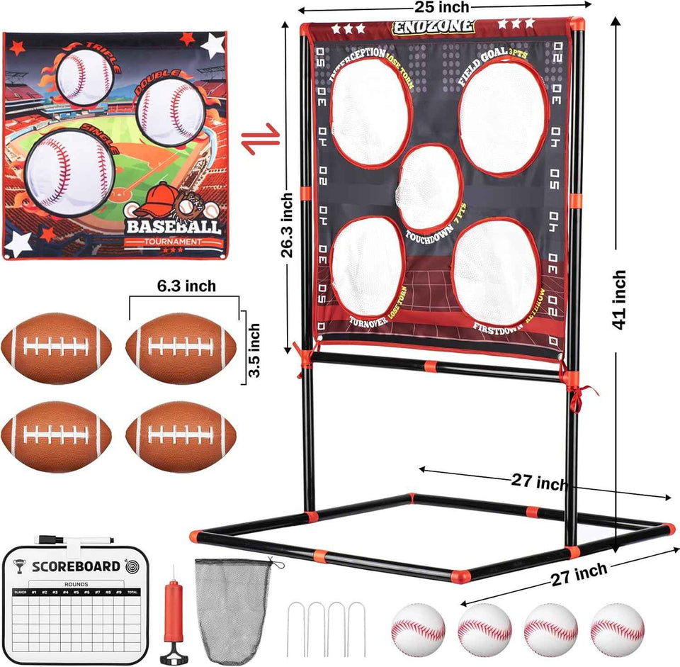 vrogatik football toss game for kids ages 3-8 - outdoor toy for backyard beach camping