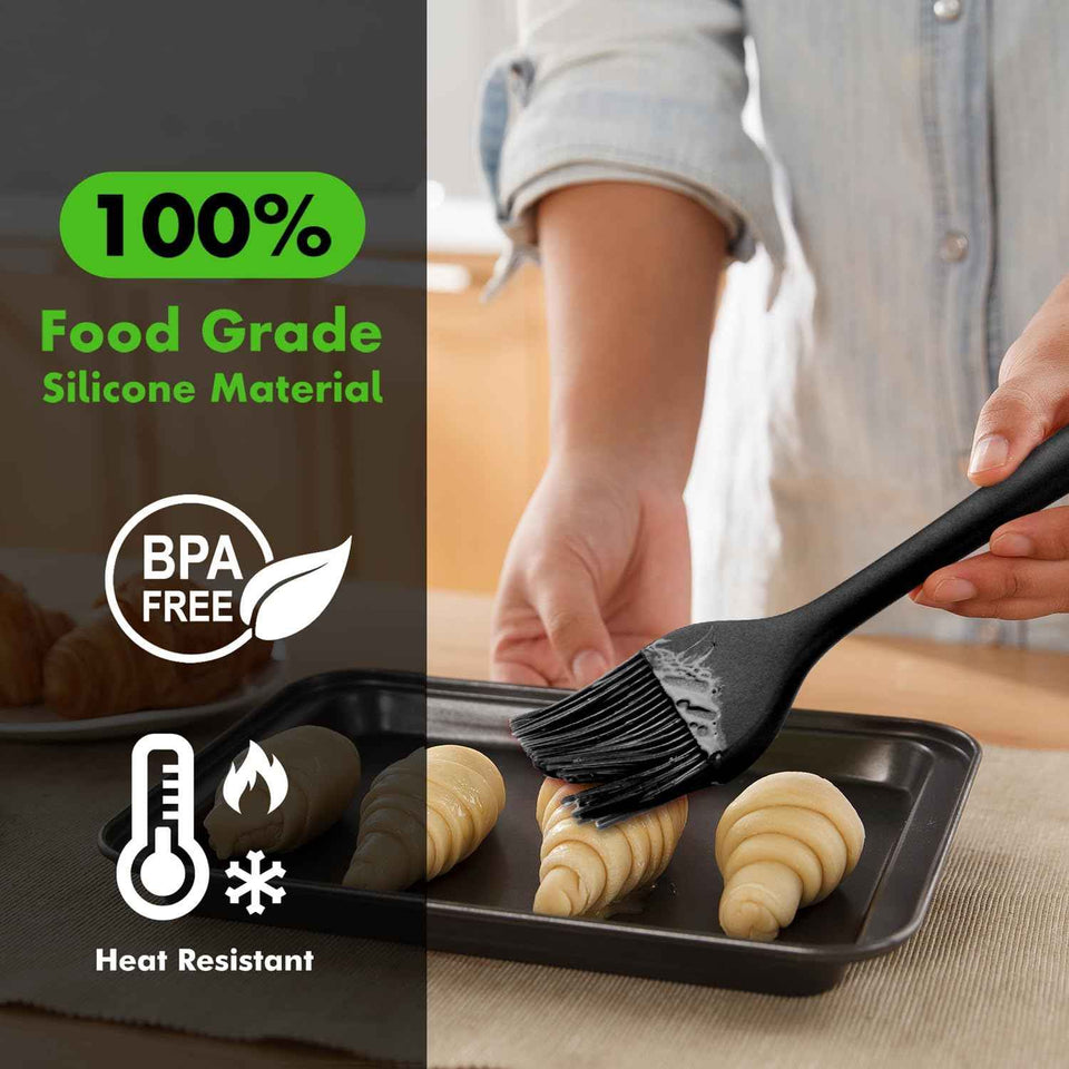 600℉ Heat Resistant Basting Brushes, BPA Free Silicone Pastry Brush for BBQ Grill Barbecue Baking Kitchen