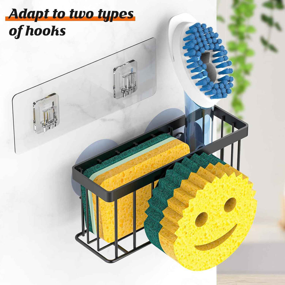 sponge holder smiley face sink caddy with 2 suction cups and adhesive strips