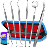G.CATACC Dental Tools, Dental Pick Teeth Cleaning Tools Hygiene Kit, Plaque Remover for Teeth, Professional Stainless Steel Tooth Scraper Plaque Tartar Cleaner - with Case