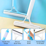 3-in-1 Window Cleaning Scraper with Squeegee and Sprayer - Blue