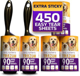 Trazon Value Pack of 450 Sheets White Lint Rollers for Pet Hair Removal and Clothing, Carpets