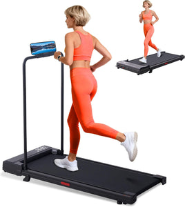 Walking Pad Treadmill with Handle Bar, 2026 Upgrade Portable Under Desk Treadmill for Home Small with Handles, 3.0HP Walking Pad for Home, 0.6-7.6MPH, 350LBS