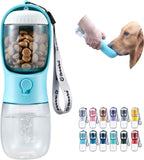 Dog Water Bottle with Food Container, Travel Puppy Water Bowl, Portable Pet Dispenser, Dog Gift Stuff Accessories Items, Puppy Essentials Necessities for Yorkie Cat Walking and Hiking