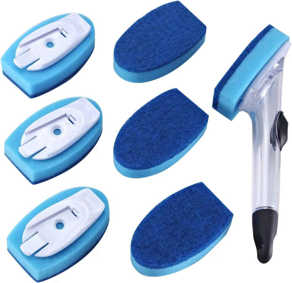 Dish wand with 7 pack dishwashing sponge refills for comfortable household cleaning and convenience