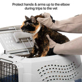 PetFusion multipurpose pet glove for grooming, vet trips, and handling - puncture & scratch resistant, water resistant - 12 month warranty grey