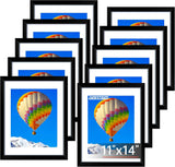 FIXSMITH 8x10 Picture Frame Set of 2, Photo Frame with HD Plexiglass, Display Pictures 5x7 with Mat or 8x10 Without Mat Multi Picture Frames Collage for Tabletop or Wall Display, Black