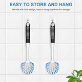 SetSail 2 Pack Dish Scrub Brushes with Built-in Scraper for Cleaning Dishes, Pots and Pans, Kitchen Sink