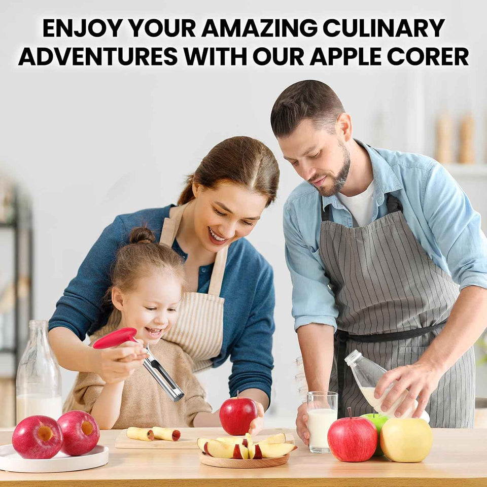 SCHVUBENR premium apple corer tool with sharp stainless steel blades for easy apple and pear coring