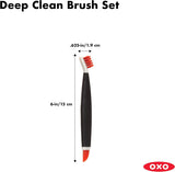 oxo good grips deep clean brush set with 2 brushes and non-slip grips for grout and stove tops cleaning