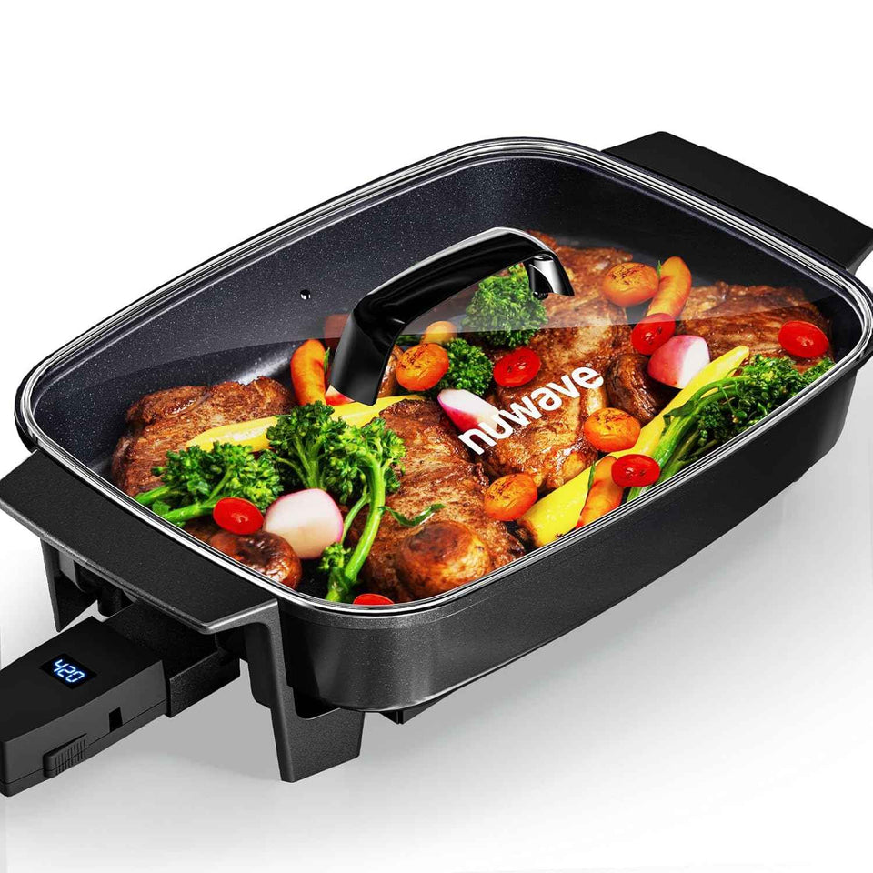 Nuwave Medley XL Digital Electric Skillet, Family Size Griddle w/Glass Lid, 2025 New & Improved