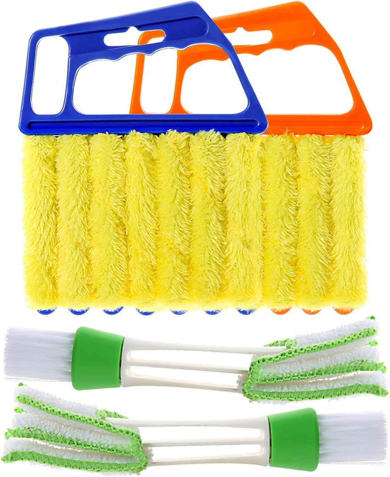 4Pcs window venetian blind cleaner duster tool set for home and office use with microfiber technology