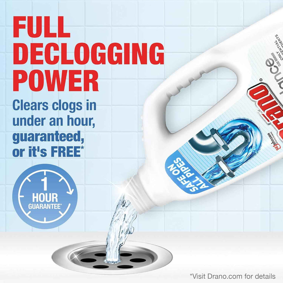 Drano Balance 32 Fl Oz Non-Corrosive Drain Clog Remover and Cleaner for All Pipes and Septic Tanks