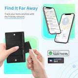 Air Smart Tag (Black) 2 Pack, Smart Tracker Card Compatible with Apple Find My (iOS only), Bluetooth Tracker with Wireless Charging, IP68 Waterproof Finder, Item Finder with Key Ring/Nylon Lanyard.