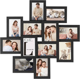 SONGMICS 4x6 Collage Picture Frames, 12-Pack Photo Collage Frame for Wall Decor, Glass Front, Assembly Required, Christmas Gift, Rustic Brown URPF022X01
