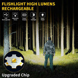 7-mode rechargeable flashlights, 2-pack, high lumens, adjustable, tactical LED flashlights