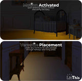 LitThis patented 360° motion-activated night light for under bed, easily positioned, dimmable, auto on/off