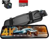 veement 4k rear view mirror camera with 10'' 4k mirror dash cam and 1080p backup camera