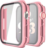 Misxi 2 Pack Tempered Glass Case Compatible for Apple Watch Series 11 (2025) Series 10 46mm, Screen Protector Cover for iWatch, Black