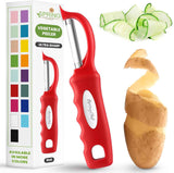 Spring Chef Premium Swivel Vegetable Peeler, Soft Grip Handle and Ultra Sharp Stainless Steel Blades - Perfect Kitchen Peeler For Veggie, Fruit, Potato, Carrot, Apple - Black
