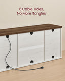 VASAGLE Farmhouse TV Stand for TVs up to 65 Inches, Entertainment Center with Storage Cabinets and Sliding Barn Doors, Media Console Table for Living Room, Rustic White and Honey Brown ULTV535W01