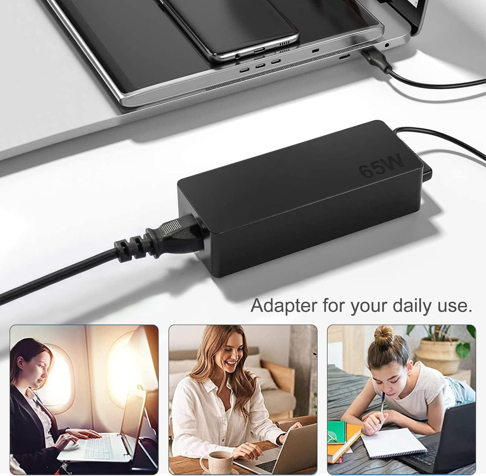 65W USB C Charger Compatible with Lenovo Thinkpad/Yoga/Chromebook Laptop Computer 65W 45W USB C Fast Power Adapter