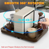 Rotating Metal Napkin Holder with Salt and Pepper Shakers Caddy