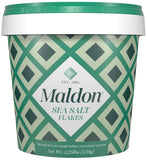 Maldon salt flakes, 20 oz, kosher, natural, pyramid shaped, resealable tub, gourmet, hand-harvested, four generations