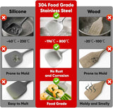 Newness 16 Pcs Stainless Steel Kitchen Utensils Set, Metal Kitchen Accessories