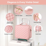 BEAUTY CASE Makeup Case with LED Light Mirror, 10 Inch Portable Travel Cosmetic Organizer Bag with Adjustable Dividers, Rechargeable, Large Capacity, Bright Lighting, Gift for Women Girls, Pink