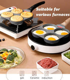 HUPECHAM 4-Cup Nonstick Egg Pan with Granite Coating for Gas Stove and Induction Cooktop