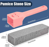 Navona 8 Pack Pumice Stone Scouring Sticks with 2 Universal Handles, Grey Pumice Stone Cleaner for Cleaning Toilets, Bathrooms, Kitchens, Spas and Pools