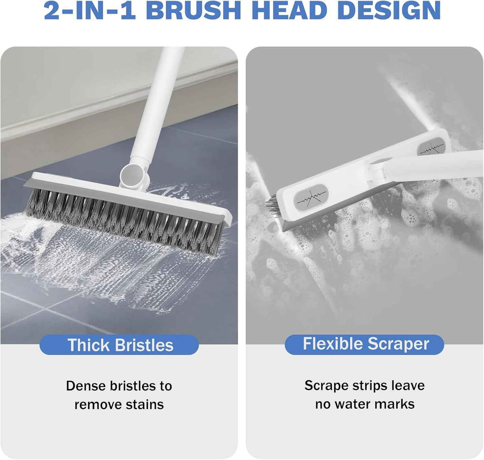 setsail grout cleaner brush long handle v-shaped floor scrub for bathroom tile kitchen garage