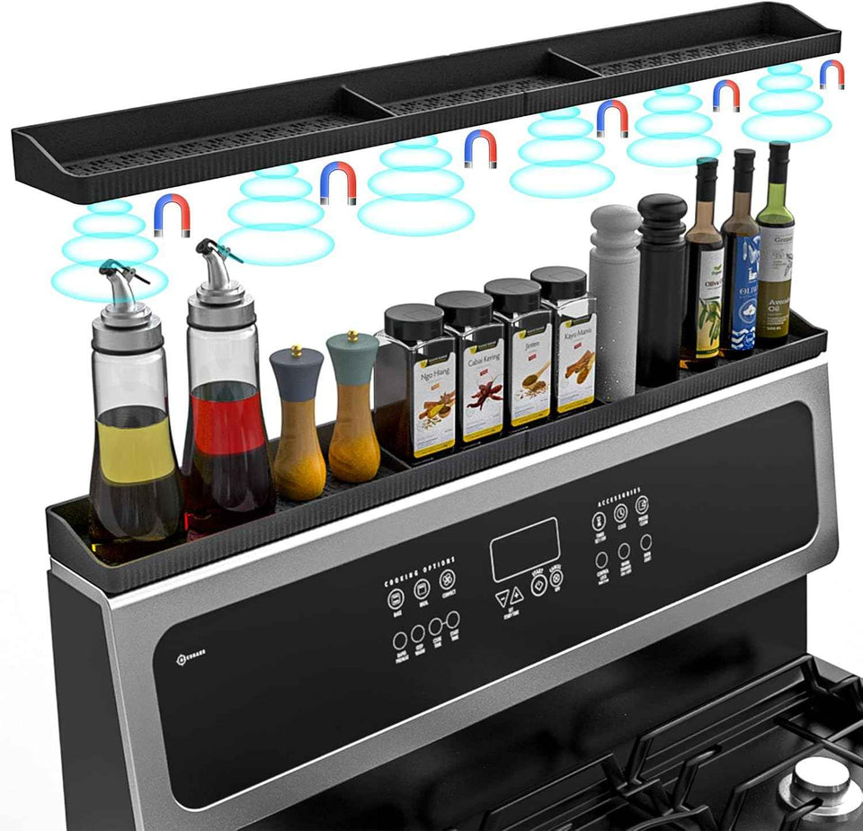 30-Inch Silicone Stove Top Shelf Magnetic for Kitchen Gadgets and Spices