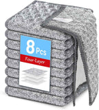 12 PCS 3-Layer Non-Scratch Multipurpose Steel Wire Dishcloths - Reusable Quick-Dry Odor-Free Scrub Cloths for Dishes, Kitchen Cleaning Cloths for Cookware, Sinks, Stove Tops(7.87X7.87)