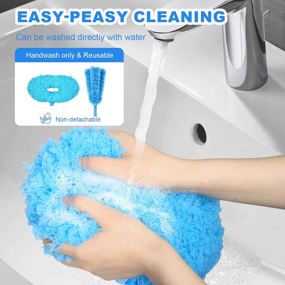 Storystore Ceiling Fan Cleaner Duster with Adjustable Extension Pole and Removable Fan Blade Cleaner - Blue