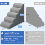 Dog Stairs for Bed 28.7”H, 5-Step Dog Ramp, Non-Slip Sturdy Pet Steps for Small Dogs & Cats to get on High Bed or Couches, Grey