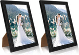 PECULA 2 Pack 5x7 Picture Frame, Black Picture Frame for Wall and Tabletop Display, Resistant Plastic Clear Plexiglass for Vertical or Horizontal Display