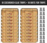 Roach Traps Indoor Sticky 18 Pack - Non-Toxic Glue Traps for Roaches Bug Traps