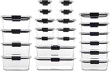 Rubbermaid Brilliance 44-Piece Food Storage Containers Set, BPA Free, Airtight, Leak-Proof, Dishwasher and Freezer Safe