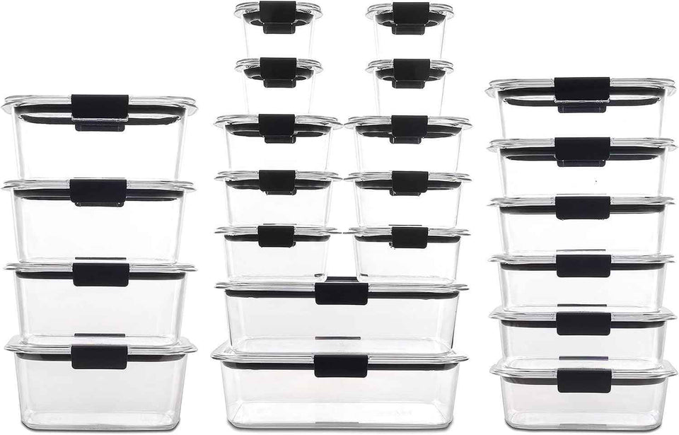 Rubbermaid Brilliance 44-Piece Food Storage Containers Set, BPA Free, Airtight, Leak-Proof, Dishwasher and Freezer Safe