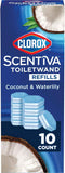 Clorox Scentiva ToiletWand Toilet Cleaner Refills Coconut and Waterlily 10 Count