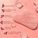 BAIMEI IcyMe Jade Roller & Gua Sha, Face Roller Redness Reducing Skin Care Tools, Self Care for Men Women, Massager for Face, Eyes, Neck, Relieve Fine Lines and Wrinkles - Rose Quartz